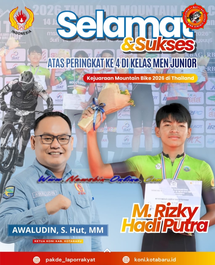 Peringkat 4 di Mountain Bike Thailand, Rizki Terima Apresiasi Wakil Ketua I DPRD Kotabaru