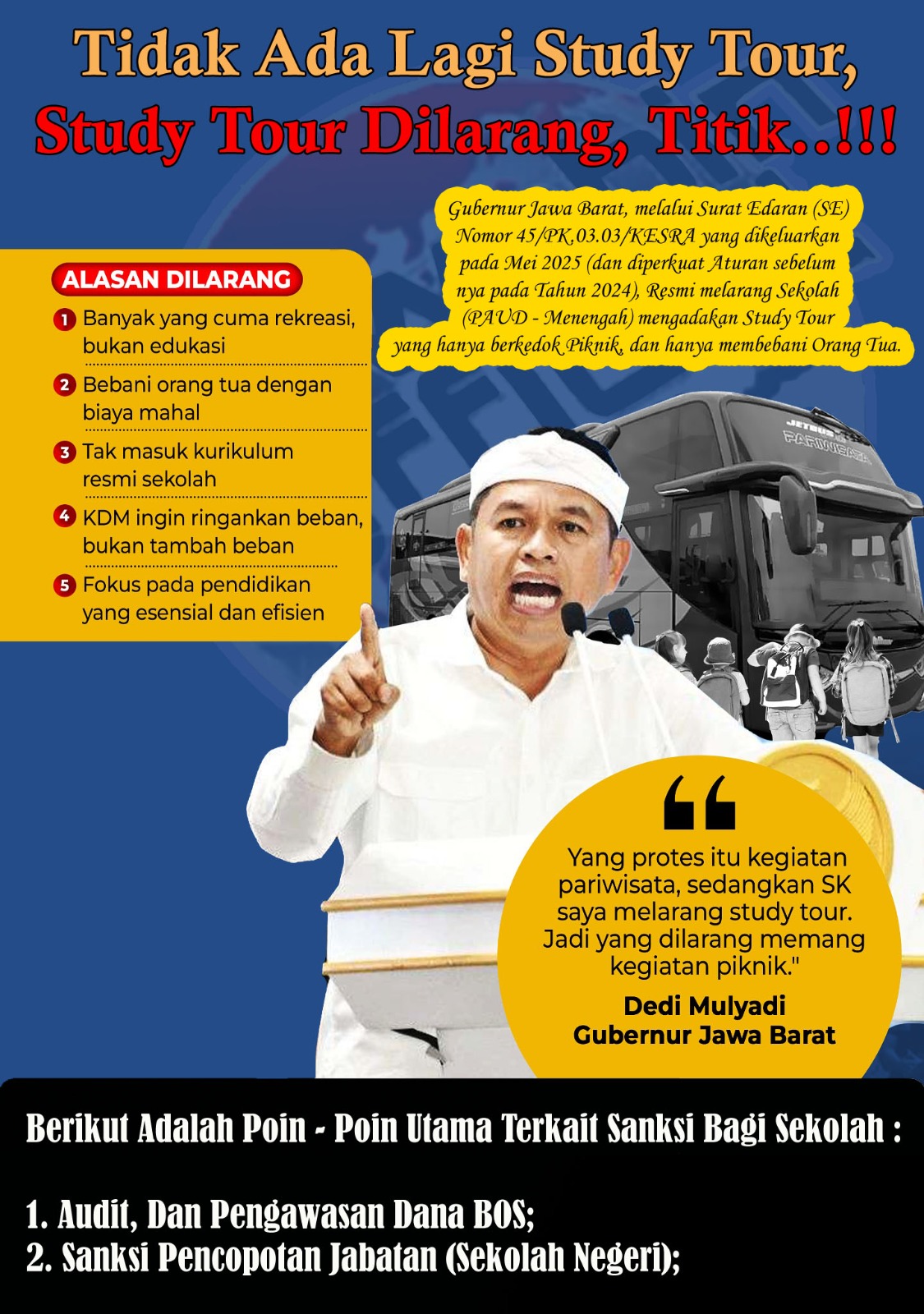 Salah Satu Sekolah Menengah Pertama Islam (SMPI) Yayasan Di Kabupaten Sukabumi Diduga Langgar Surat Edaran (SE) Nomor : 45/PK.03.03/KESRA Dengan Adakan Kegiatan Study Tour (Papajar), “Ini Yayasan, Kalau Yayasan Boleh Laksanakan Study Tour”