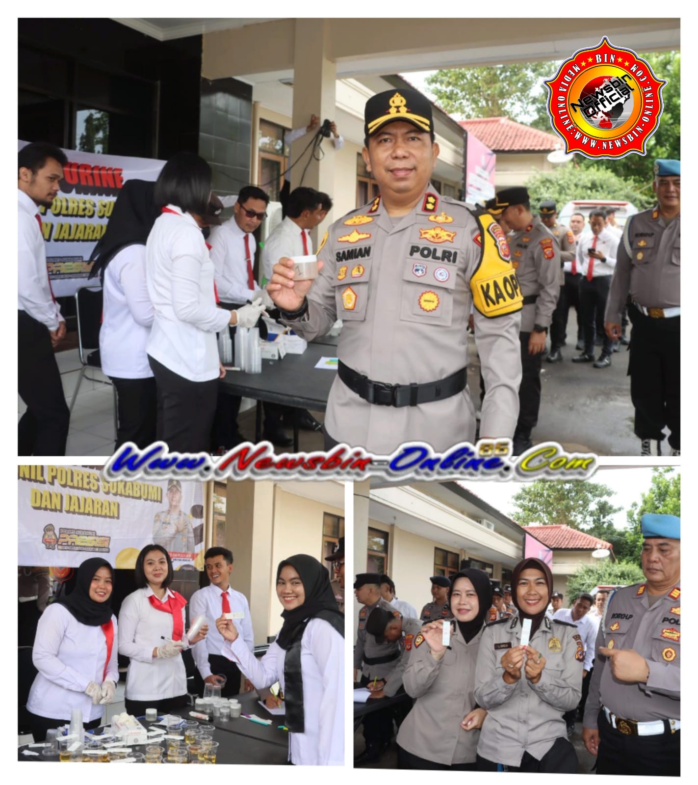 Polres Sukabumi Adakan Tes Urine, Warnai Apel Pagi, Kapolres Sampaikan, “Tegaskan Komitmen Bersih Narkoba”