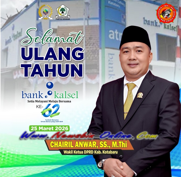 Momen HUT Ke-62 Bank Kalsel Wakil Ketua II DPRD Kotabaru Ucapkan Selamat