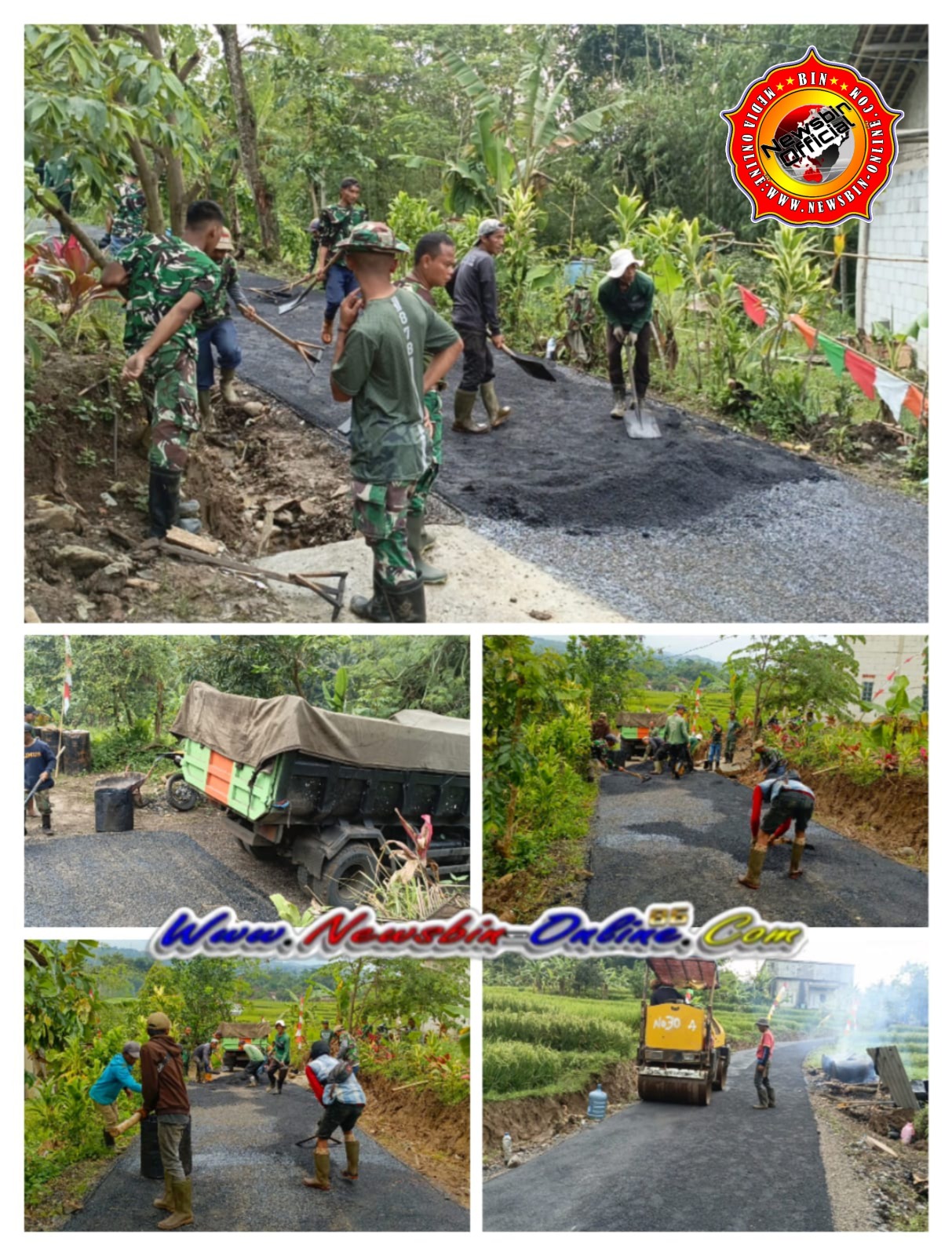 Membuat Akses Warga Semakin Lancar, TMMD Ke-127 Hotmix Jalan 300 Meter Di Parakanlima