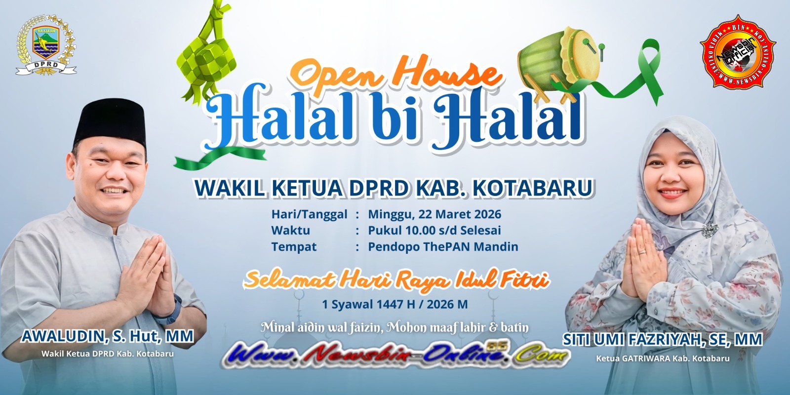 Pererat Silaturahim, Wakil Ketua I DPRD Kotabaru Gelar Open House Di Hari Lebaran Ke-2