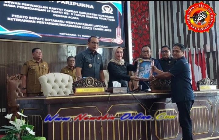 Bupati Kotabaru Sampaikan LKPJ Dalam Rapat Paripurna DPRD Masa Persidangan II