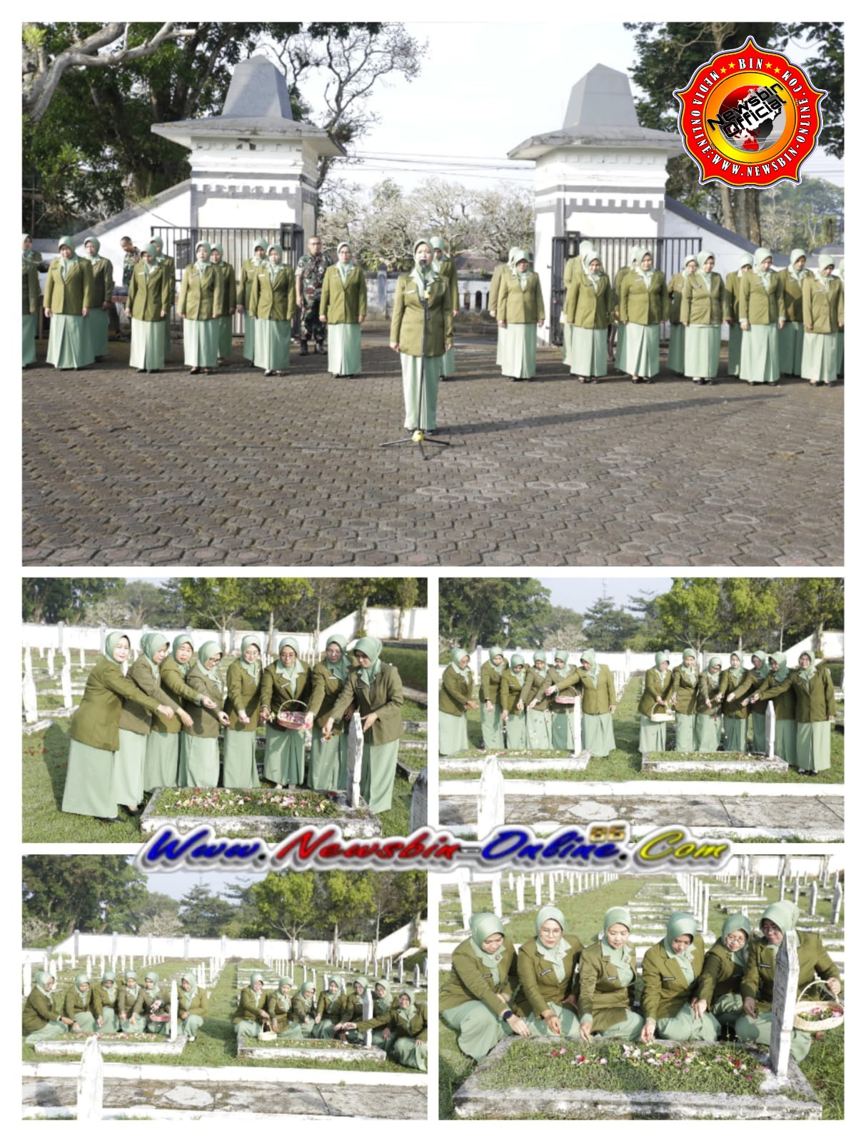 Pada Ziarah Pahlawan Warnai HUT Ke-80 Persit KCK Cabang XVII Di Kota Sukabumi