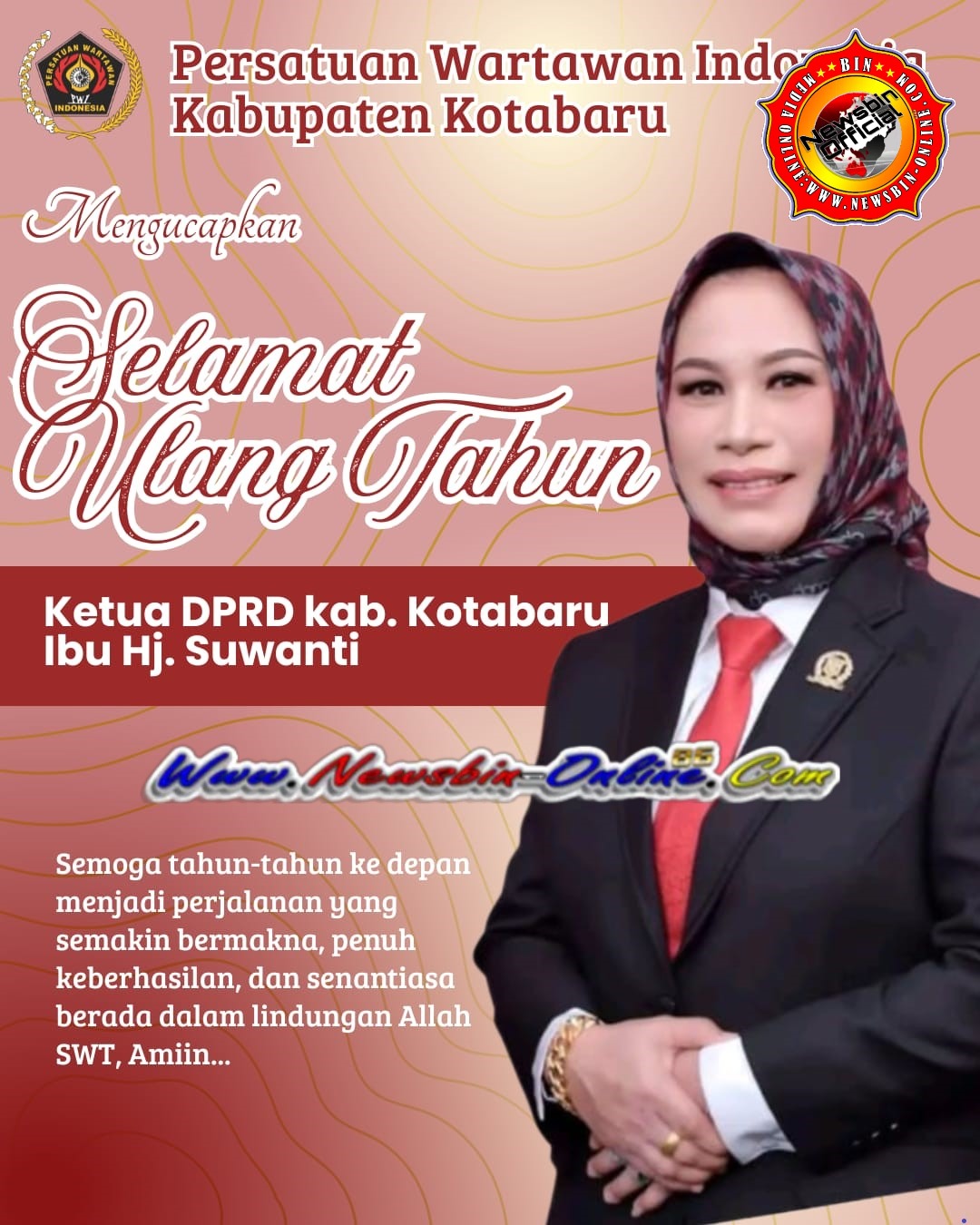 Momen Hari Ulang Tahun Ke-46 Ketua DPRD Kotabaru, Ketua PWI Kotabaru Ucapkan Selamat