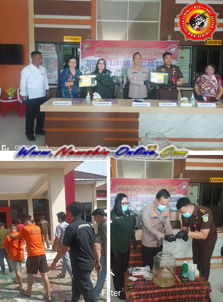 Satresnarkoba Polres Barito Selatan Musnahkan 105,6 Gram Sabu