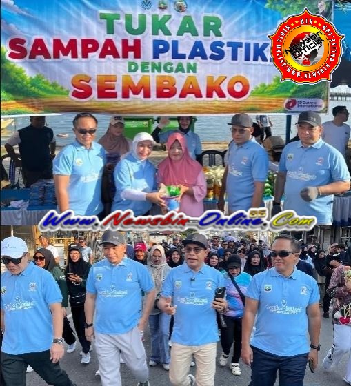 Pemkab Kotabaru Gelar Jalan Sehat, Dan Tukar Sampah Dengan Sembako Dihadiri Ketua DPRD