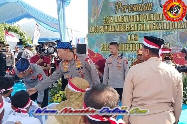 Kapolri listiyo Sigit Resmikan Jembatan Merah Putih presisi Di Bayah Lebak Banten