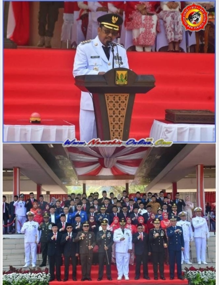 Upacara Peringatan HUT KE 81 Kemerdekaan RI, Bupati Ajak Kekuatan Kolaborasi Untuk Pembangunan