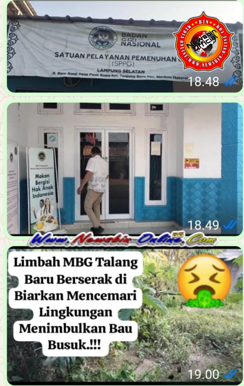 IPAL SPPG TALANG BARU DIPERTANYAKAN..!!! DIKONFIRMASI BUNGKAM, BGN DIMINTA TURUN TANGAN: ADA APA DENGAN LIMBAH DAPUR MBG..???