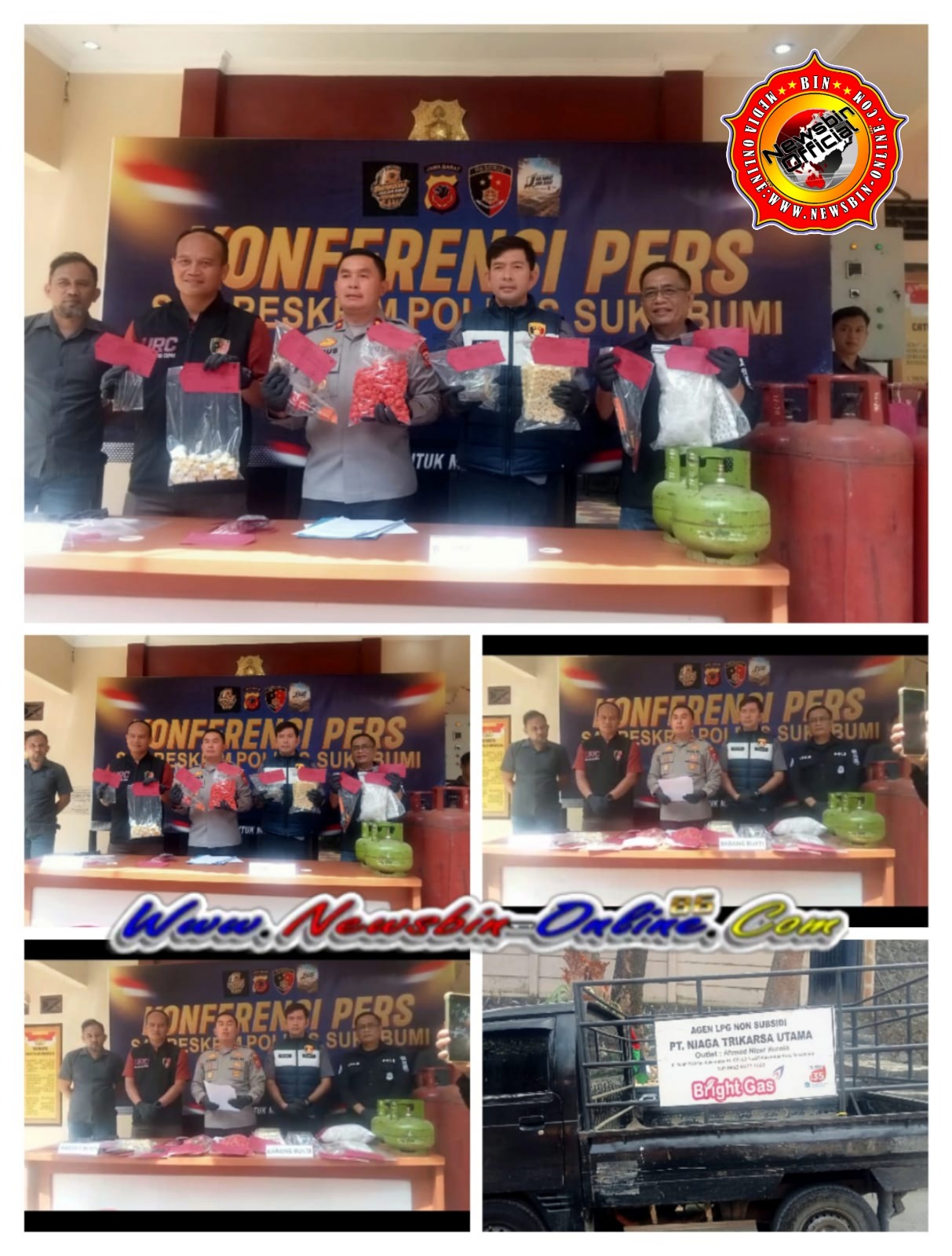 Polres Sukabumi Ungkap Penyalahgunaan LPG 3 Kg Subsidi Yang Dipindahkan Ke Tabung 12 Kg, Dan 50 Kg