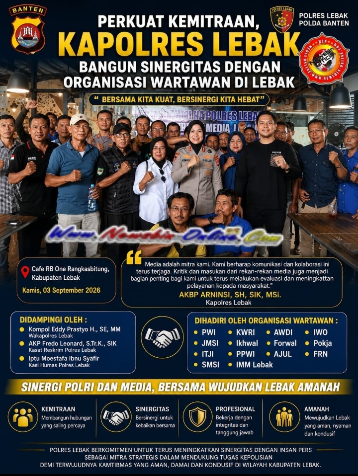 Kapolres Lebak Perkuat KemitraanBangun Sinergitas Dengan Organisasi Wartawan Di Lebak