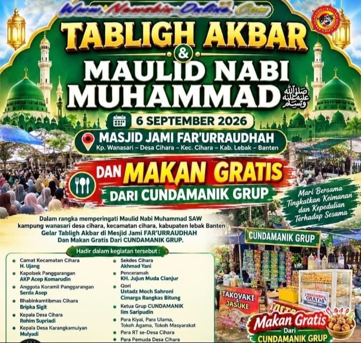 Tabligh Akbar Maulid Nabi Muhammat SAW DAN Makan Gratis Dari Cundamanik Grup