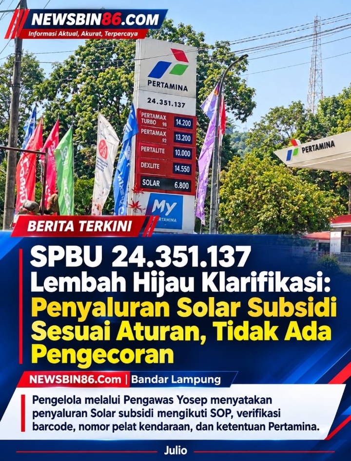 SPBU 24.351.137 Lembah Hijau Klarifikasi: Penyaluran Solar Subsidi Sesuai Aturan, Tidak Ada Pengecoran