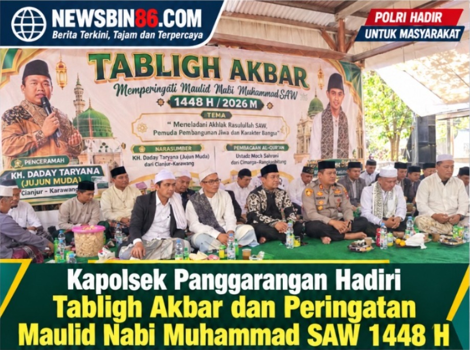 Kapolsek Panggarangan AKP. Acep Komarudin  Hadiri Tabligh Akbar, Dan Peringatan Maulid Nabi Muhammad SAW 1448 H Di Cihara