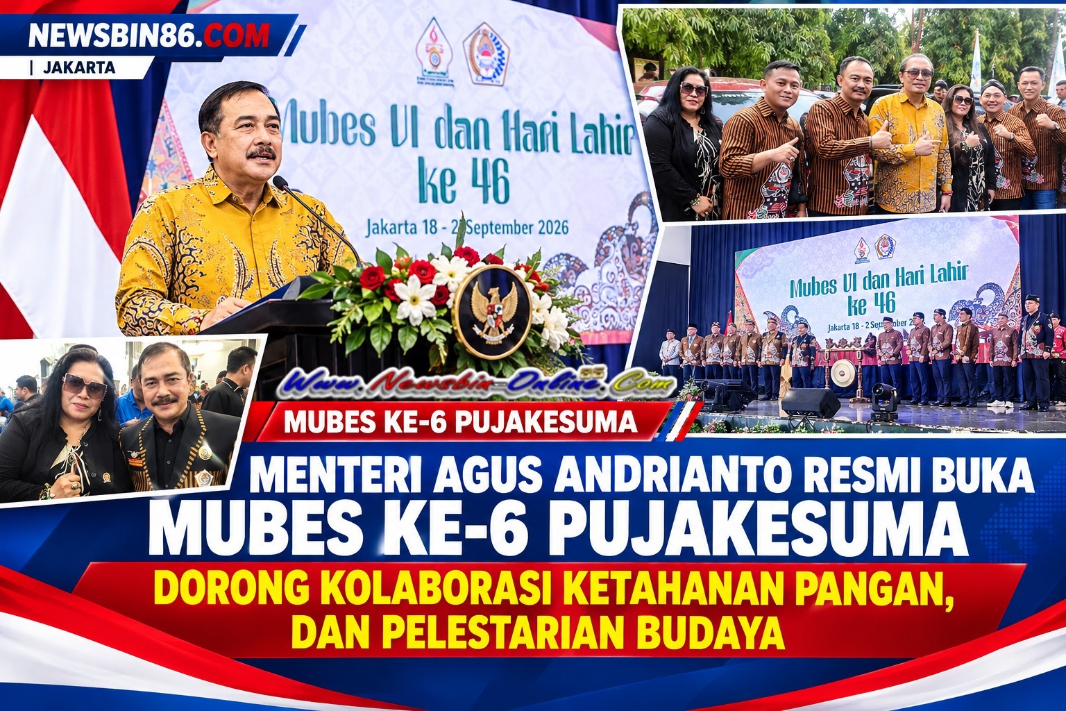 Saat Ini Menteri Agus Andrianto Resmi Buka Mubes Ke-6 Pujakesuma, Dorong Kolaborasi Ketahanan Pangan, Dan Pelestarian Budaya