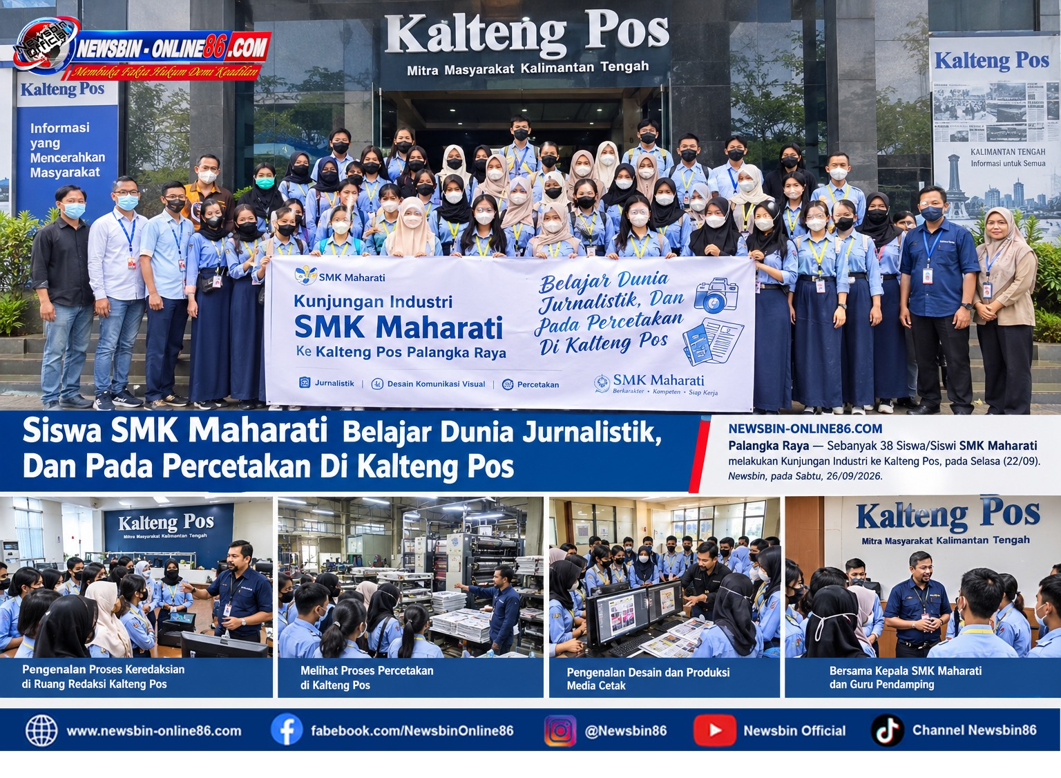 Siswa SMK Maharati Belajar Dunia Jurnalistik, Dan Pada Percetakan Di Kalteng Pos