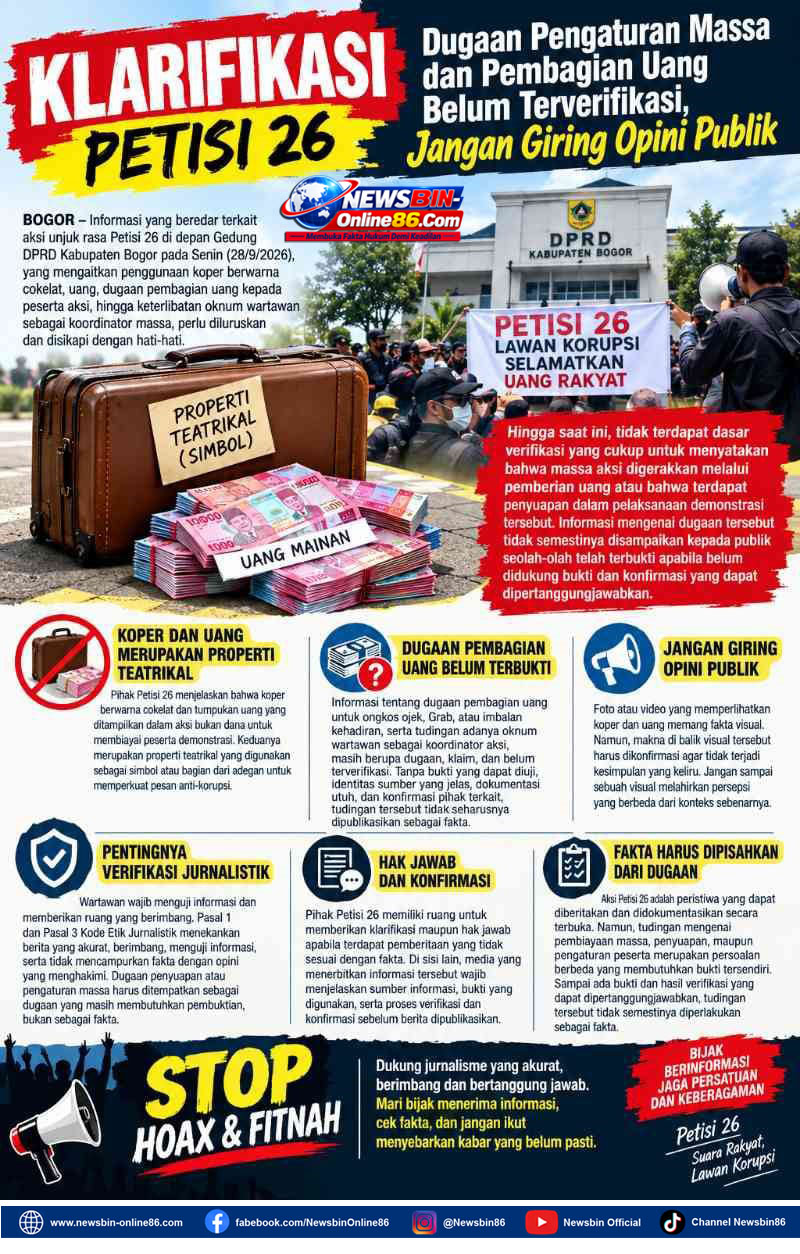 Klarifikasi Petisi 26: Dugaan Pengaturan Massa dan Pembagian Uang Belum Terverifikasi, Jangan Giring Opini Publik