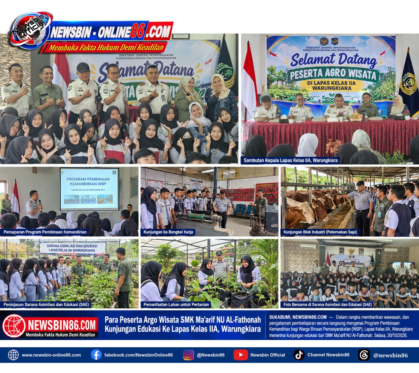 Para Peserta Argo Wisata SMK Ma’arif NU AL-Fathonah Kunjungan Edukasi Ke Lapas Kelas IIA, Warungkiara