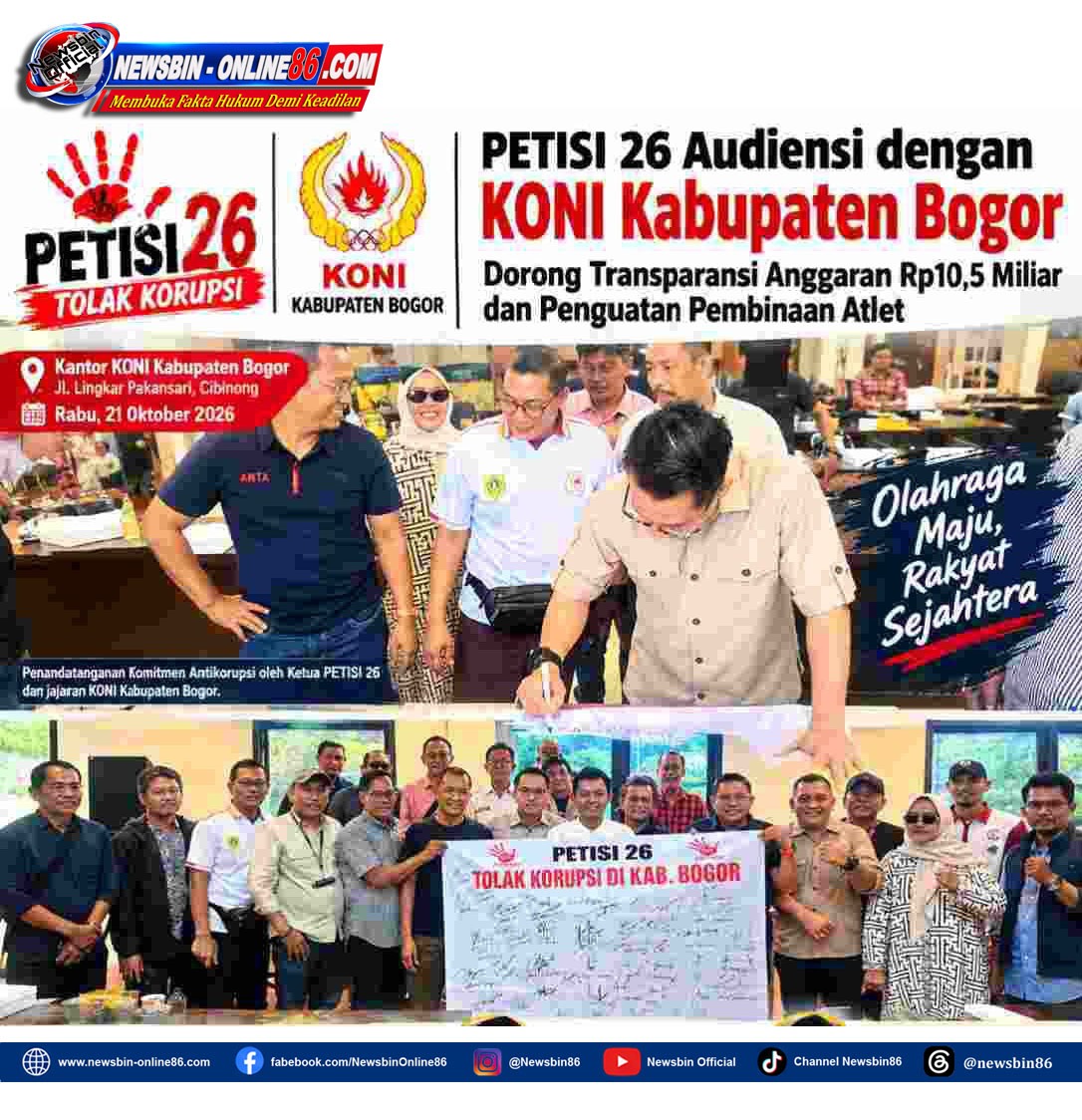Dari Anggaran KONI Bogor Rp. 10,5 Miliar Jadi Sorotan, Auden PETISI 26 Dorong Transparansi, Dan Prestasi Atlet