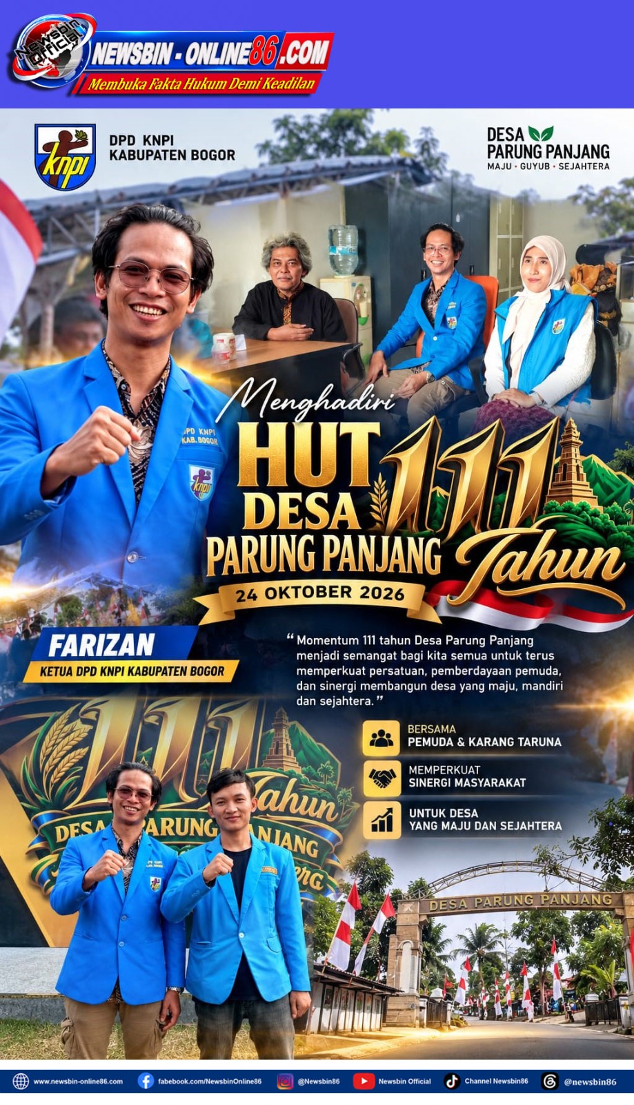 Farizan Hadiri HUT Ke-111 Desa Parung Panjang, Ajak Pemuda Perangi Korupsi