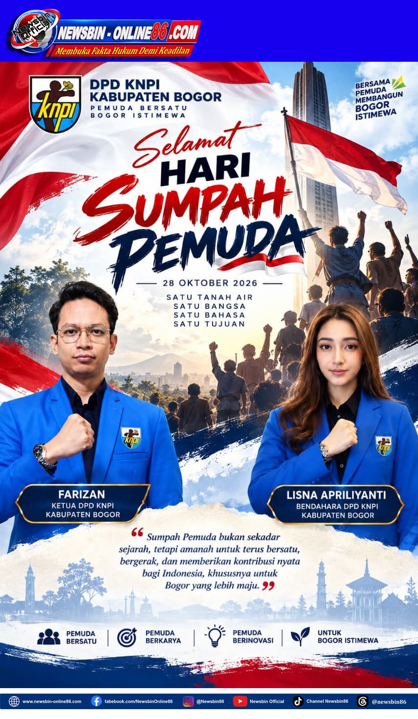 PADA HARI SUMPAH PEMUDA: DPD KNPI KABUPATEN BOGOR TEGASKAN PERLAWANAN TERHADAP KORUPSI, DAN KETIDAKADILAN