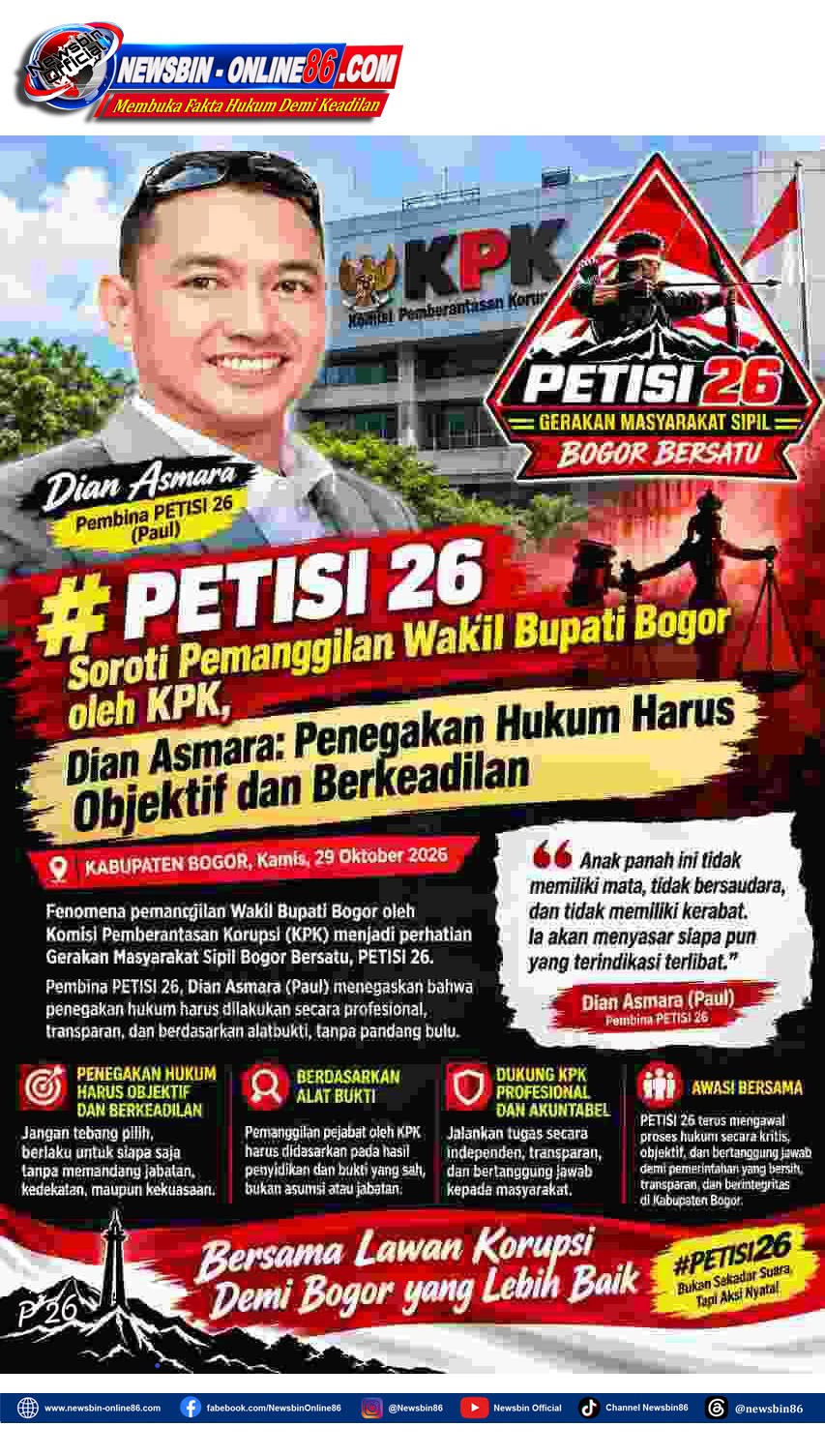 Saat Ini PETISI 26 Soroti Pemanggilan Wakil Bupati Bogor Oleh KPK